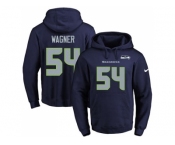 Nike Seattle Seahawks #54 Bobby Wagner Navy Blue Name & Number Pullover NFL Hoodie