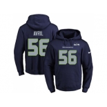 Nike Seattle Seahawks #56 Cliff Avril Navy Blue Name & Number Pullover NFL Hoodie