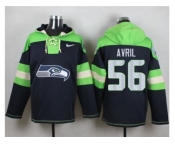 Nike Seattle Seahawks #56 Cliff Avril Steel Blue Player Pullover Hoodie