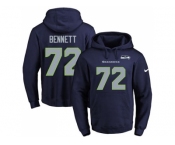 Nike Seattle Seahawks #72 Michael Bennett Navy Blue Name & Number Pullover NFL Hoodie