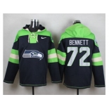 Nike Seattle Seahawks #72 Michael Bennett Steel Blue Player Pullover Hoodie