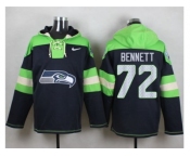 Nike Seattle Seahawks #72 Michael Bennett Steel Blue Player Pullover Hoodie