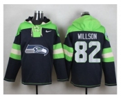 Nike Seattle Seahawks #82 Luke Willson Steel Blue Player Pullover Hoodie