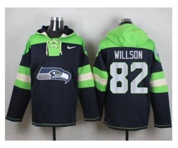 Nike Seattle Seahawks #82 Luke Willson Steel Blue Player Pullover Hoodie