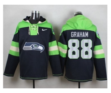 Nike Seattle Seahawks #88 Jimmy Graham Steel Blue Player Pullover Hoodie