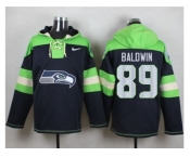 Nike Seattle Seahawks #89 Doug Baldwin Steel Blue Player Pullover Hoodie