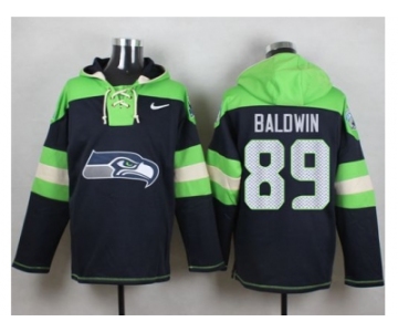 Nike Seattle Seahawks #89 Doug Baldwin Steel Blue Player Pullover Hoodie