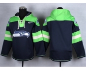 Nike Seattle Seahawks blank blue-green jerseys[pullover hooded sweatshirt]