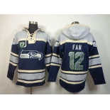 nike nfl jerseys seattle seahawks #12 fan grey-blue[pullover hooded sweatshirt]