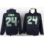 nike nfl jerseys seattle seahawks #24 marshawn lynch blue[pullover hooded sweatshirt]