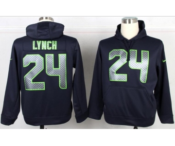 nike nfl jerseys seattle seahawks #24 marshawn lynch blue[pullover hooded sweatshirt]