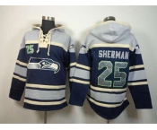 nike nfl jerseys seattle seahawks #25 sherman grey-blue[pullover hooded sweatshirt]