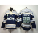 nike nfl jerseys seattle seahawks #80 largent grey-blue[pullover hooded sweatshirt]