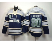 nike nfl jerseys seattle seahawks #80 largent grey-blue[pullover hooded sweatshirt]