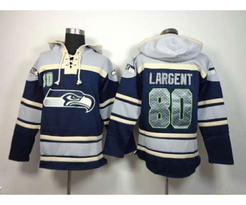 nike nfl jerseys seattle seahawks #80 largent grey-blue[pullover hooded sweatshirt]