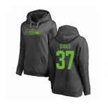 Football Women's Seattle Seahawks #37 Quandre Diggs Ash One Color Pullover Hoodie