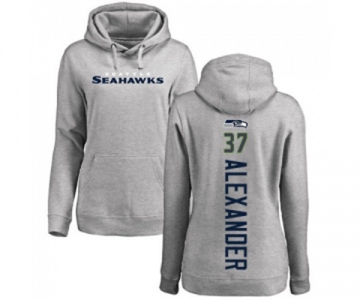 Football Women's Seattle Seahawks #37 Shaun Alexander Ash Backer Pullover Hoodie