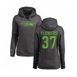 Football Women's Seattle Seahawks #37 Tre Flowers Ash One Color Pullover Hoodie