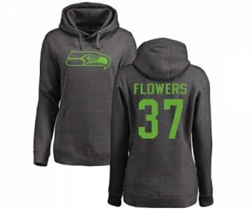 Football Women's Seattle Seahawks #37 Tre Flowers Ash One Color Pullover Hoodie