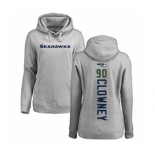 Football Women's Seattle Seahawks #90 Jadeveon Clowney Ash Backer Pullover Hoodie