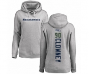 Football Women's Seattle Seahawks #90 Jadeveon Clowney Ash Backer Pullover Hoodie