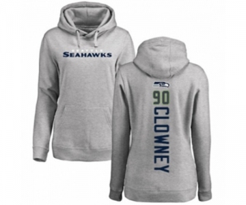 Football Women's Seattle Seahawks #90 Jadeveon Clowney Ash Backer Pullover Hoodie