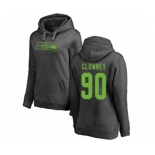 Football Women's Seattle Seahawks #90 Jadeveon Clowney Ash One Color Pullover Hoodie