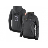 NFL Women's Nike Seattle Seahawks #3 Russell Wilson Stitched Black Anthracite Salute to Service Player Performance Hoodie