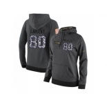 NFL Women's Nike Seattle Seahawks #80 Steve Largent Stitched Black Anthracite Salute to Service Player Performance Hoodie