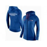 Women Nike Seattle Seahawks Full-Zip Performance Hoodie Blue