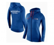 Women Nike Seattle Seahawks Full-Zip Performance Hoodie Blue