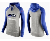 Women Nike Seattle Seahawks Performance Hoodie Grey & Blue