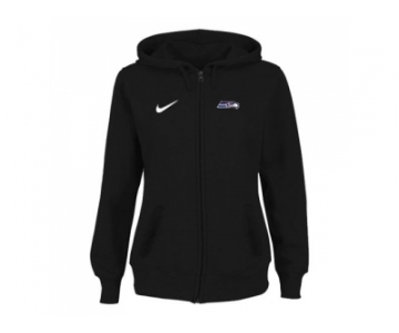 Women Seattle Seahawks Stadium Rally Full Zip Hoodie Black