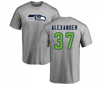 Football Seattle Seahawks #37 Shaun Alexander Ash Name & Number Logo T-Shirt