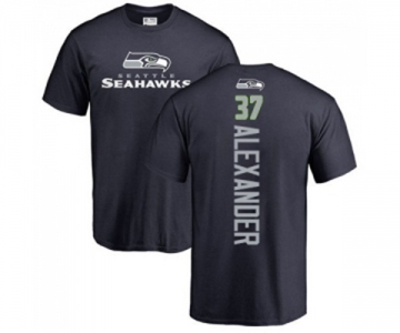 Football Seattle Seahawks #37 Shaun Alexander Navy Blue Backer T-Shirt