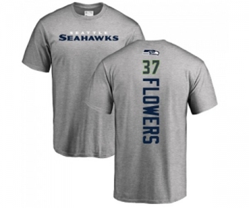 Football Seattle Seahawks #37 Tre Flowers Ash Backer T-Shirt