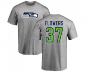 Football Seattle Seahawks #37 Tre Flowers Ash Name & Number Logo T-Shirt