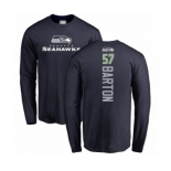 Football Seattle Seahawks #57 Cody Barton Navy Blue Backer Long Sleeve T-Shirt