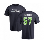 Football Seattle Seahawks #57 Cody Barton Navy Blue Name & Number Logo T-Shirt