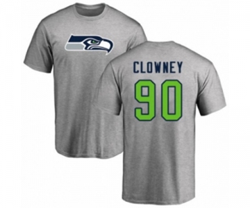 Football Seattle Seahawks #90 Jadeveon Clowney Ash Name & Number Logo T-Shirt