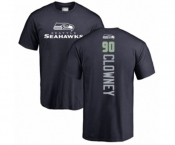 Football Seattle Seahawks #90 Jadeveon Clowney Navy Blue Backer T-Shirt