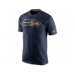 Men's Seattle Seahawks Nike Navy Championship Drive Gold Collection Performance T-Shirt