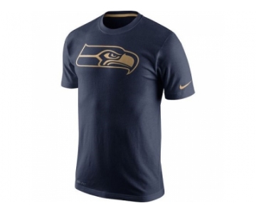 Men's Seattle Seahawks Nike Navy Championship Drive Gold Collection Performance T-Shirt