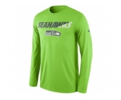 Men's Seattle Seahawks Nike Neon Green Legend Staff Practice Long Sleeves Performance T-Shirt