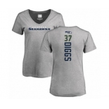 Football Women's Seattle Seahawks #37 Quandre Diggs Ash Backer T-Shirt