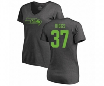 Football Women's Seattle Seahawks #37 Quandre Diggs Ash One Color T-Shirt