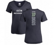 Football Women's Seattle Seahawks #37 Quandre Diggs Navy Blue Backer T-Shirt