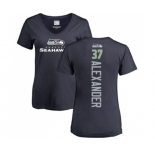 Football Women's Seattle Seahawks #37 Shaun Alexander Navy Blue Backer T-Shirt