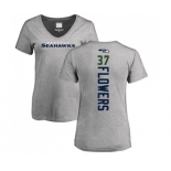 Football Women's Seattle Seahawks #37 Tre Flowers Ash Backer T-Shirt