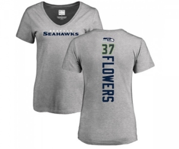 Football Women's Seattle Seahawks #37 Tre Flowers Ash Backer T-Shirt